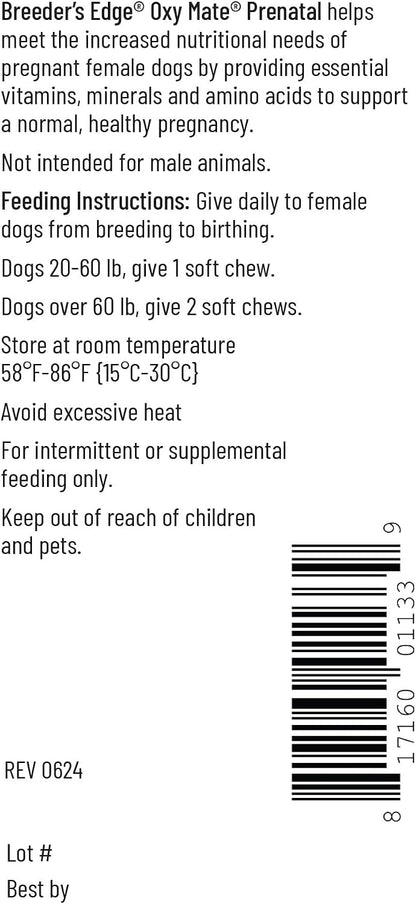 Premium canine prenatal multivitamins bottle with distinctive circular colored logo