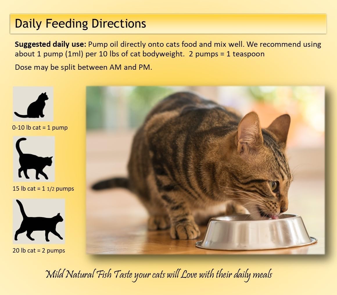 Liquid Omega 3 cat vitamins for joint inflammation and anti-dandruff protection