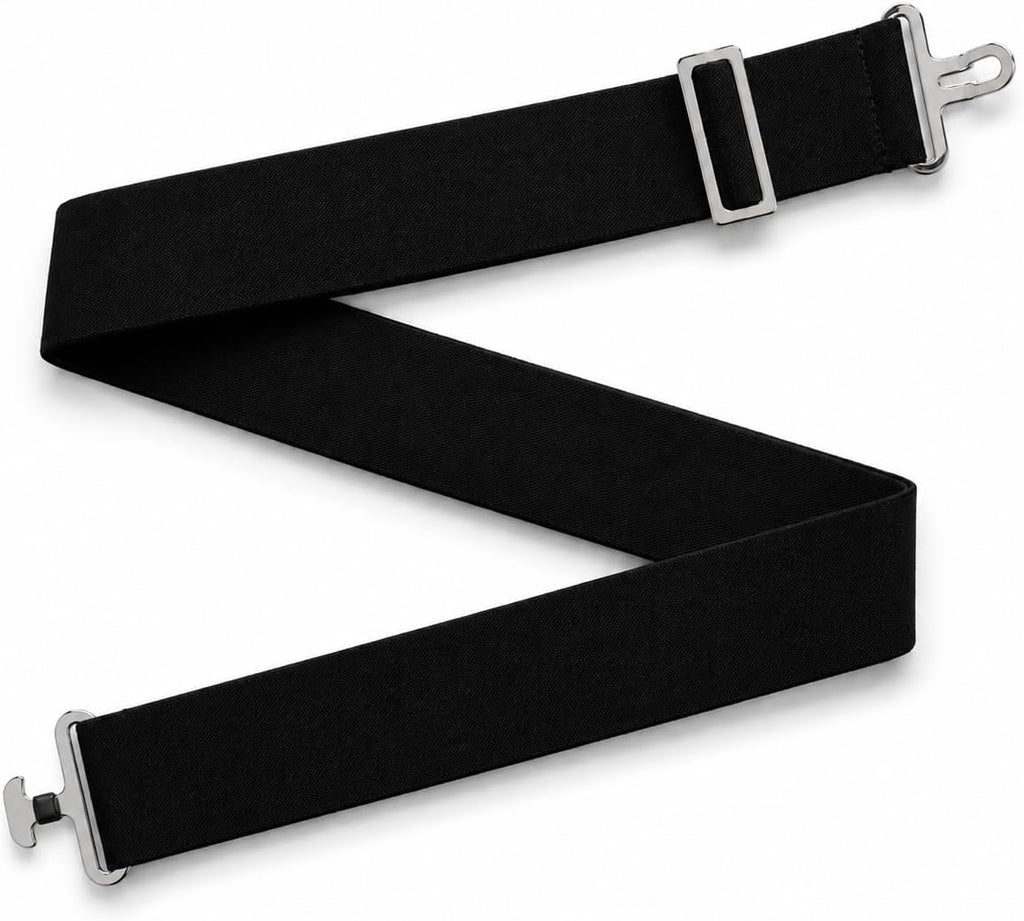 AJ Tack replacement surcingle for horse blankets front view showing heavy duty black elastic strap