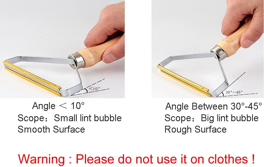 Ergonomic wooden handle detail of the Daifuqihua lint remover