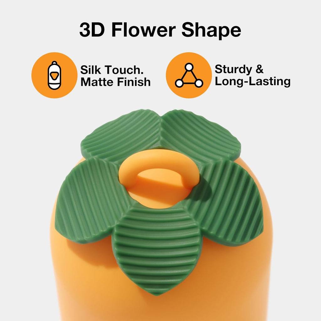Soft touch rubber coating orange pet dispenser lifestyle view
