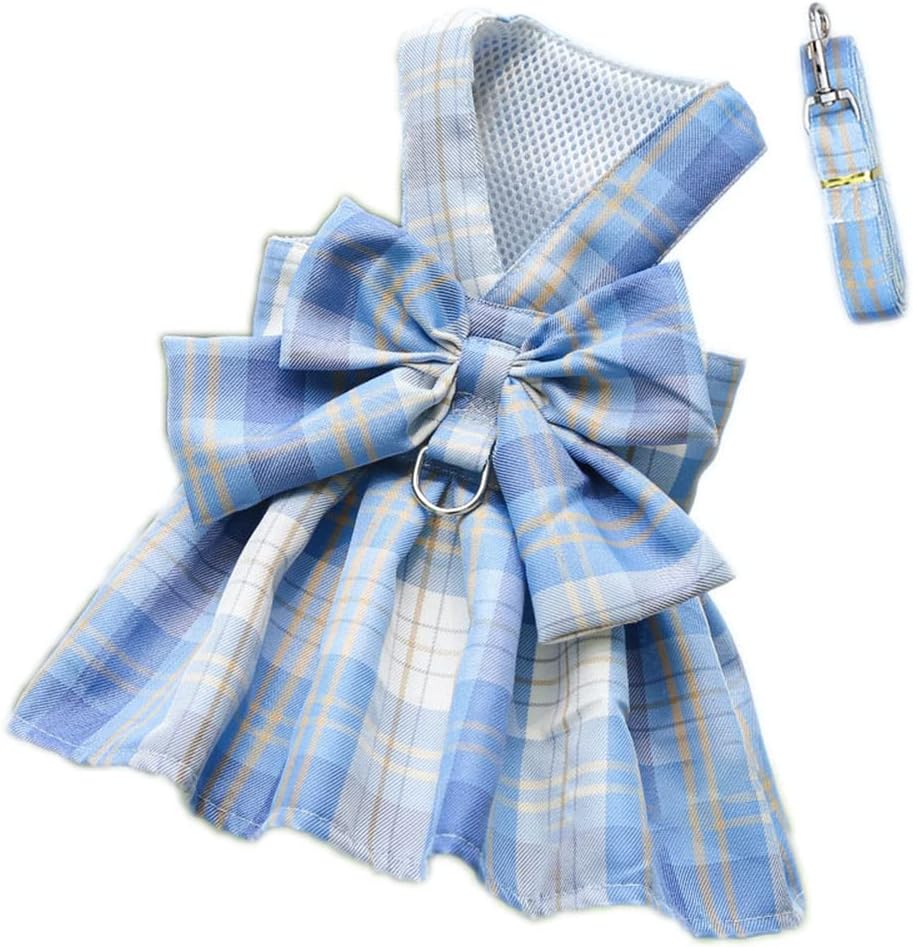 Pet's Cute Halter Bowknot Tutu Dress for Small Dogs Girl Cute Dresses for Tiny Puppy Female Clothes Blue XS - Image 11