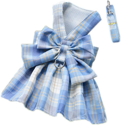 Pet's Cute Halter Bowknot Tutu Dress for Small Dogs Girl Cute Dresses for Tiny Puppy Female Clothes Blue XS - Image 11