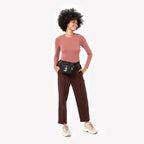 Back view of the dog training fanny pack showing the integrated fabric belt tunnel