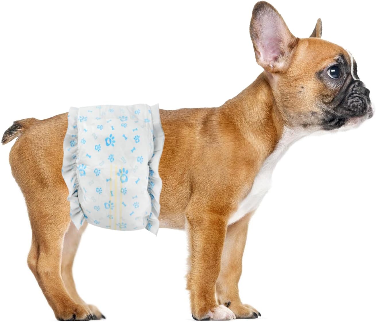 Disposable Dog Diapers Male 96 Count Belly Bands for Bale Dogs (Waist 11-16.5 in S) Super Absorbent Small Doggie Diapers for Heat Excitable Urination or Incontinence - Blue - Image 10