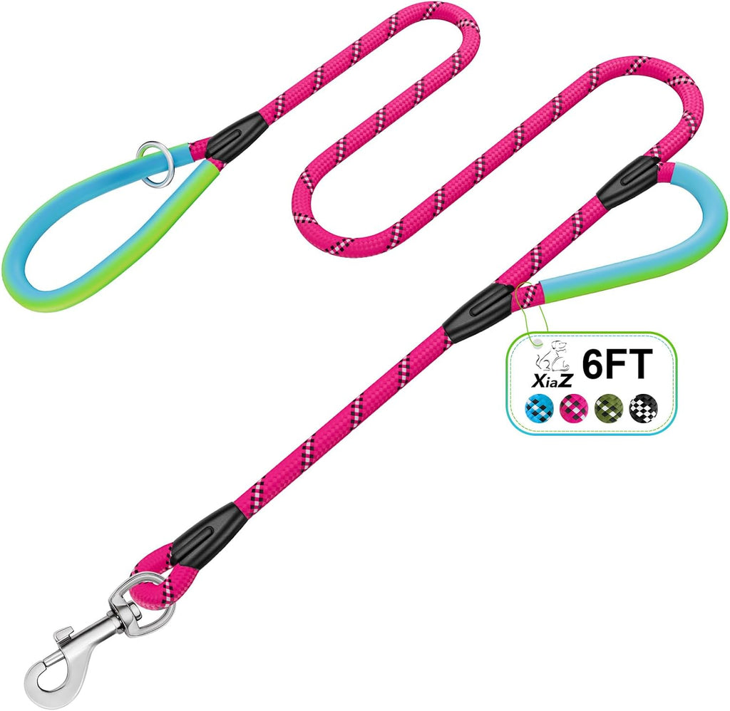 Dog Leash Heavy Duty 4/5/6ft XiaZ 2 Handles Dog Leashes for Medium Large Dogs 1/2 Inch 1000lb Strength Reflective PVC Waterproof-Handles Metal Hook Dual-Handle Rope Leash Nighttime Safety - Image 12