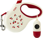 Fida Retractable Dog Leash for Small Breed up to 26 lbs, 16 ft Pet Walking Leash with Dispenser and Poop Bags, Anti-Slip Handle, Reflective Strong Nylon Tape, One-Handed Brake (S, White & Pink) - Image 14