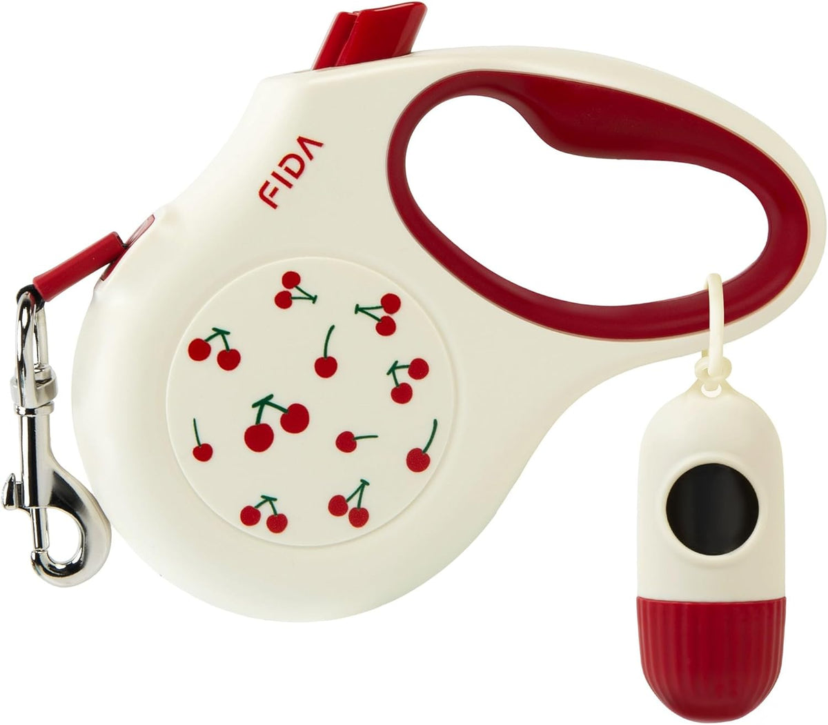Fida Retractable Dog Leash for Small Breed up to 26 lbs, 16 ft Pet Walking Leash with Dispenser and Poop Bags, Anti-Slip Handle, Reflective Strong Nylon Tape, One-Handed Brake (S, White & Pink) - Image 14