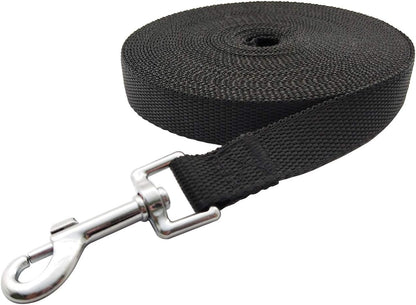 MANDAO 20 feet black dog training line laid out on grass