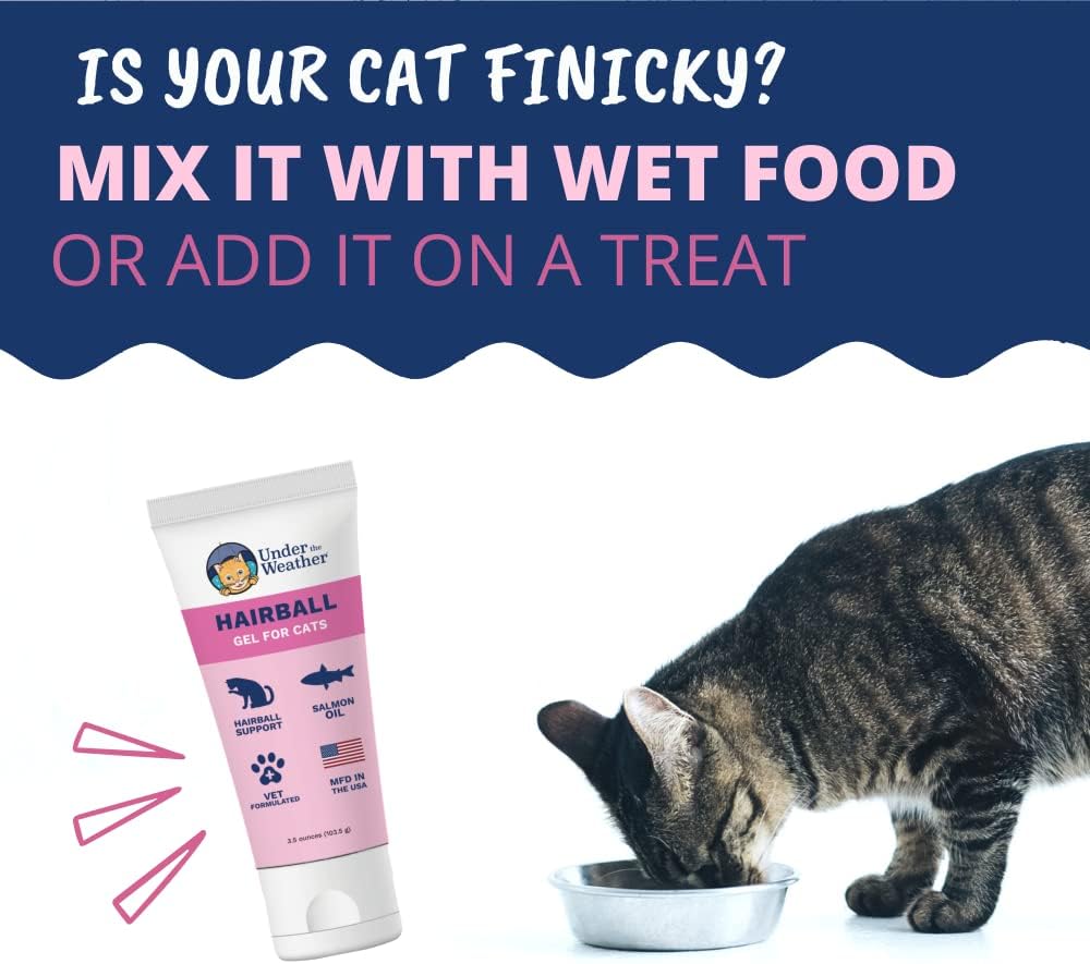 Under the Weather brand hairball relief gel for long haired cats