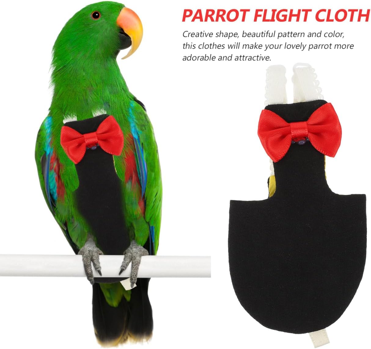 POPETPOP decorative bird diaper with bow tie detail for budgies and cockatiels