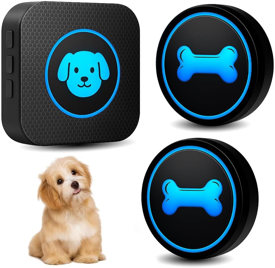 Yoiilifee smart wireless dog doorbell with blue light indicator