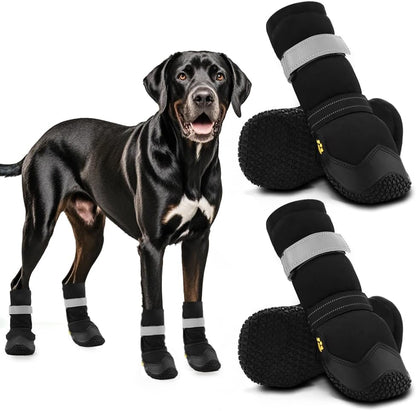 Hcpet Dog Shoes for Dogs, Dog Booties for Dogs, Anti-Slip Dog Boots & Paw Protectors for Hot Pavement Winter Snow Hiking with Reflective Straps Khaki Size 6, 4PCS - Image 13