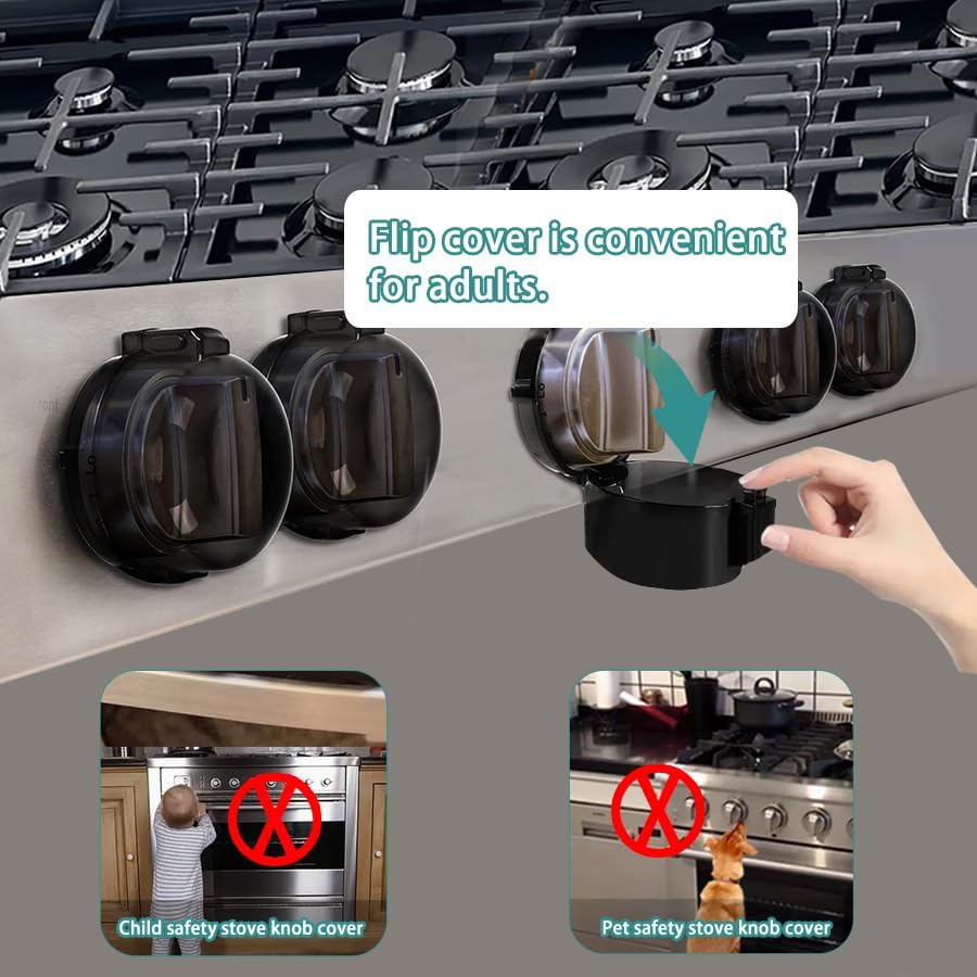 Five pack of Zeshui childproof oven knob protectors