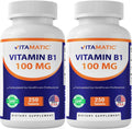 Vitamatic Vitamin B1 100mg tablets front view bottle