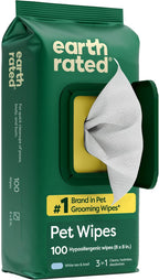 Earth Rated Pet Wipes for Dogs and Cats, Hypoallergenic, 3-in-1 Cleaning, Deodorizing and Hydrating, for Grooming Paws, Body and Butt, Unscented, 100 Count - Image 14