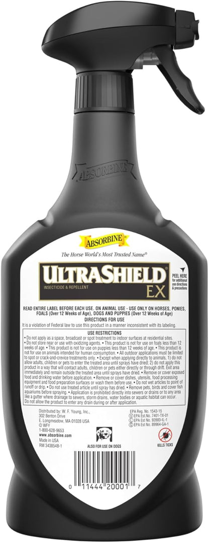 Absorbine UltraShield EX professional grade black spray bottle for premises and animals