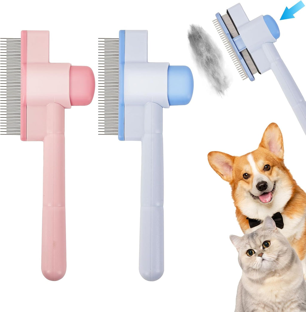 Wreyng 2-piece flea comb set for cats and dogs front view
