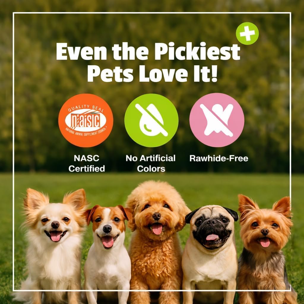 Pet Naturals veterinarian formulated anxiety chews for dogs showing wheat free label