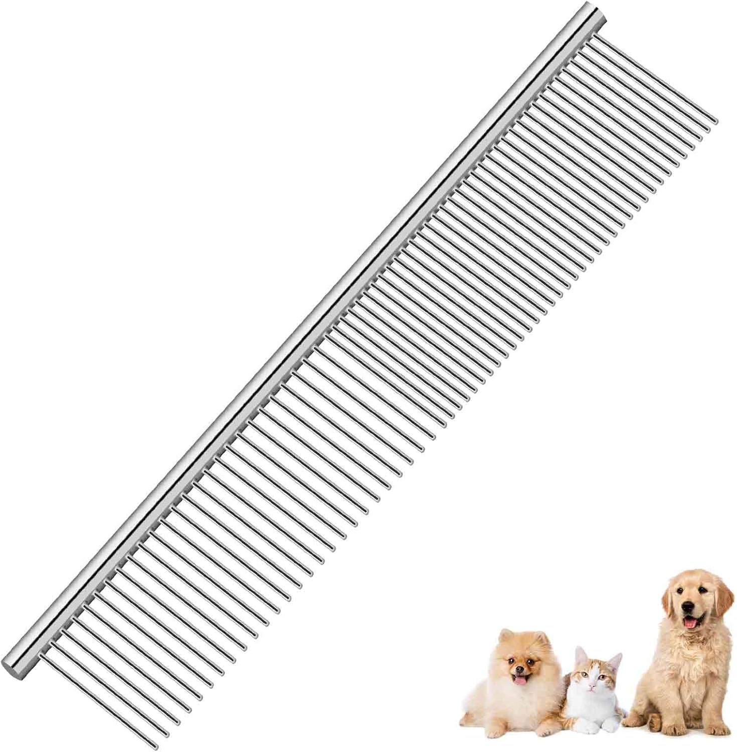 Brillirare stainless steel dog grooming comb front view