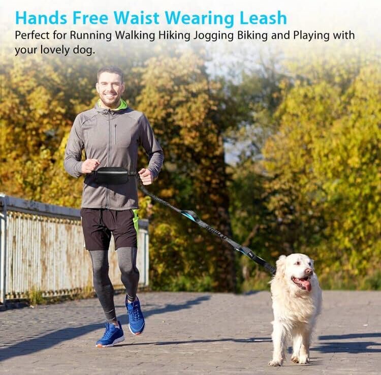 Detailed view of the shock-absorbing bungee system on Uppetly dog leash