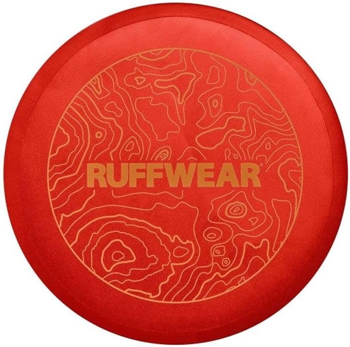 Red Sumac Ruffwear Camp Flyer dog toy held by hand