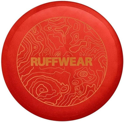 Red Sumac Ruffwear Camp Flyer dog toy held by hand