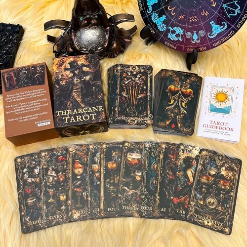 Close-up of Major Arcana cards from the GZXINKE dark fantasy divination tool set.