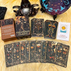 Close-up of Major Arcana cards from the GZXINKE dark fantasy divination tool set.