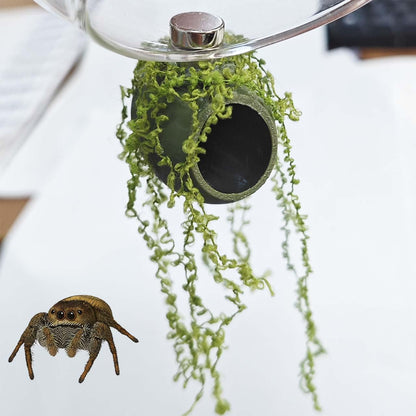 YOMENO 3D printed cocoon hide layout illustrating four green pods and one resting platform setup