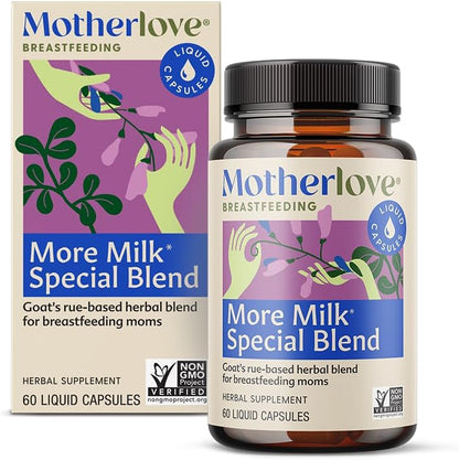 Motherlove More Milk Special Blend 60 liquid capsules front bottle view for lactation support
