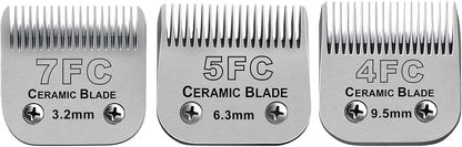 Size 40/10/7F/5F/4F Detachable Pet Dog Grooming Clipper Ceramic Blades Set,Compatible with Andis,Oster A5,Wahl KM10 Series Clippers,Cut Length 1/100"(0.25mm) to 3/8"(9.5mm),5 Pack - Image 13