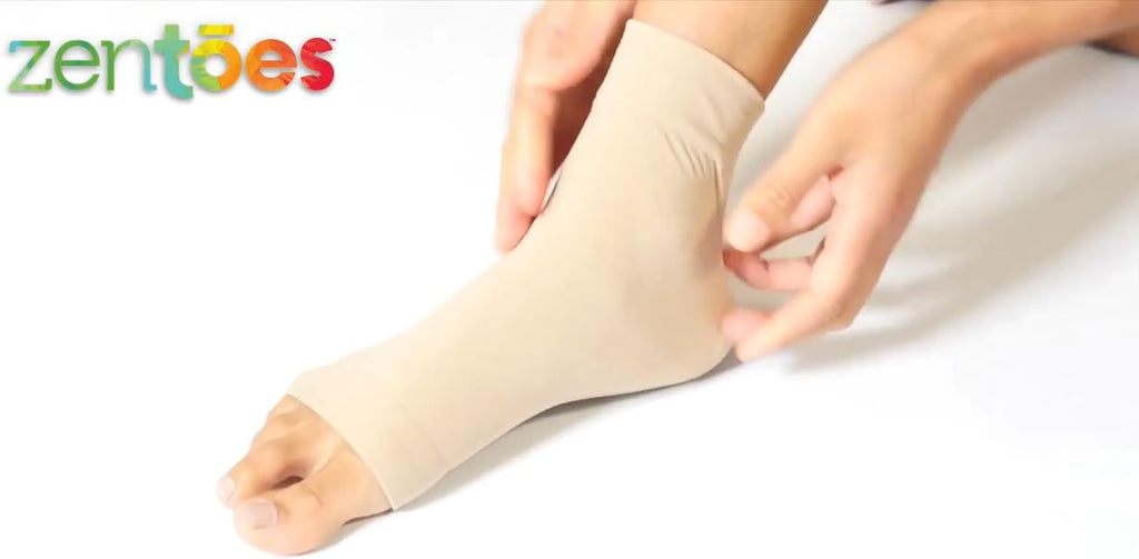 ZenToes sleeve showing the breathable moisture wicking material texture.
