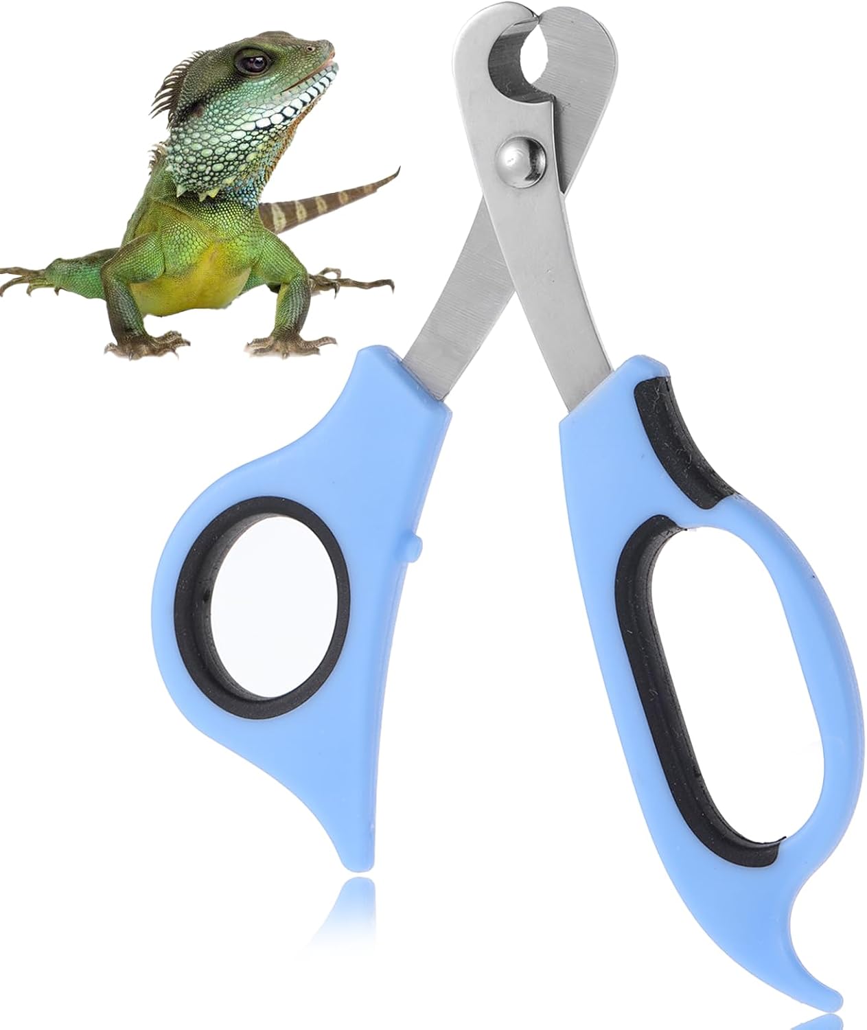 JIYIN bearded dragon nail clippers front view displaying blue non slip handles