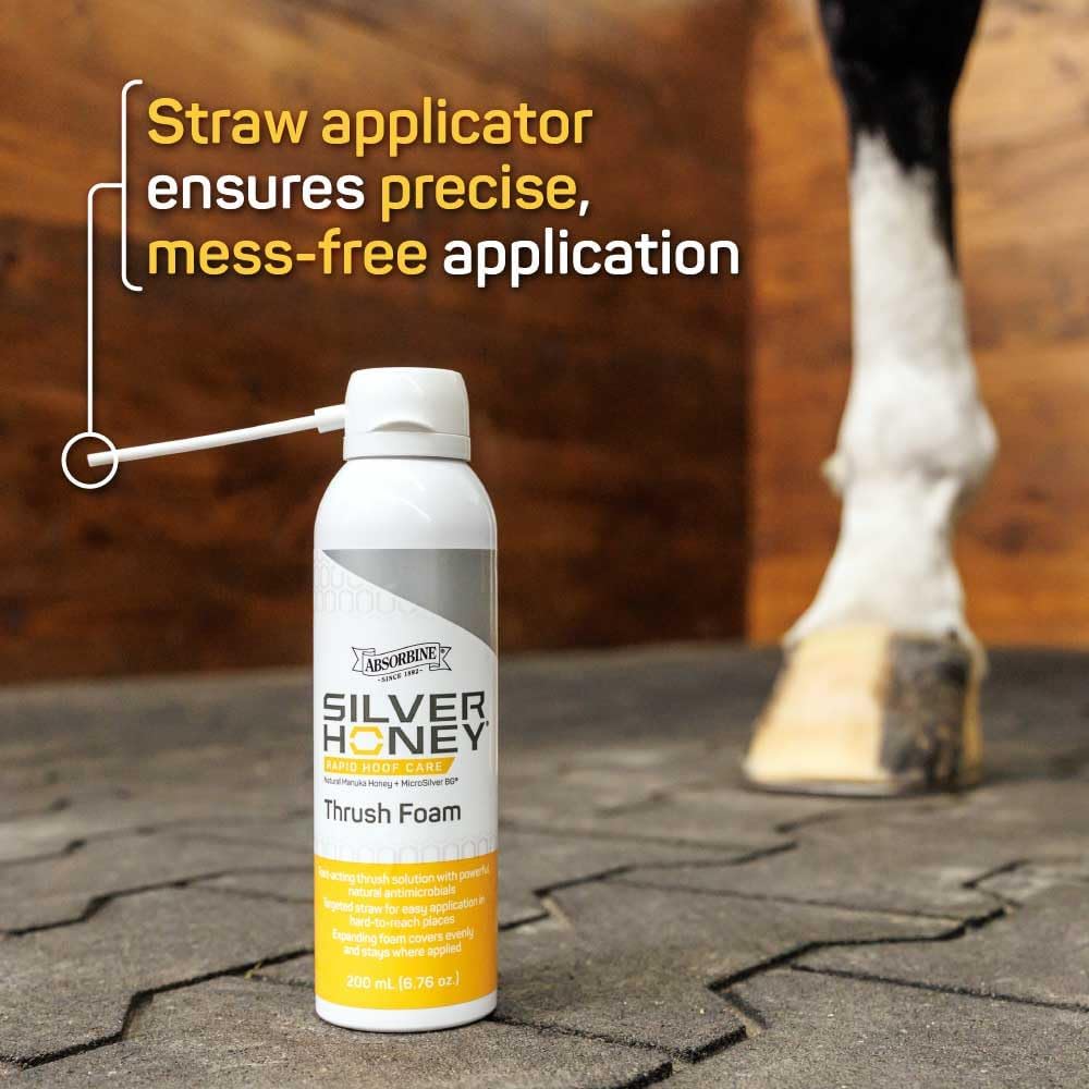 Silver Honey horse hoof care expanding antimicrobial foam texture close up