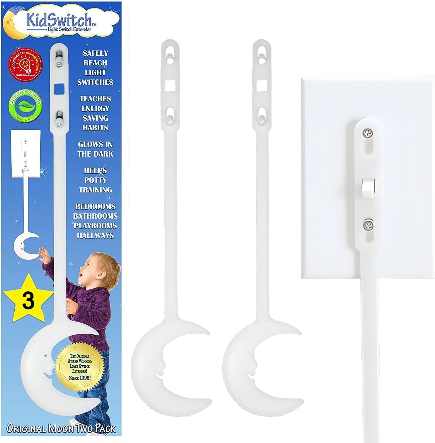 Kidswitch light switch extender 3 pack front view