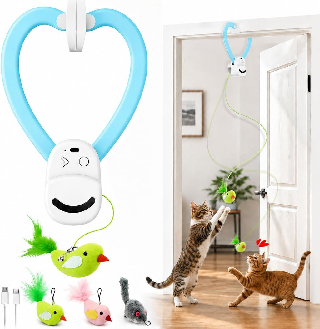 Aoioploa interactive vertical play cat toy packaging showing all contents