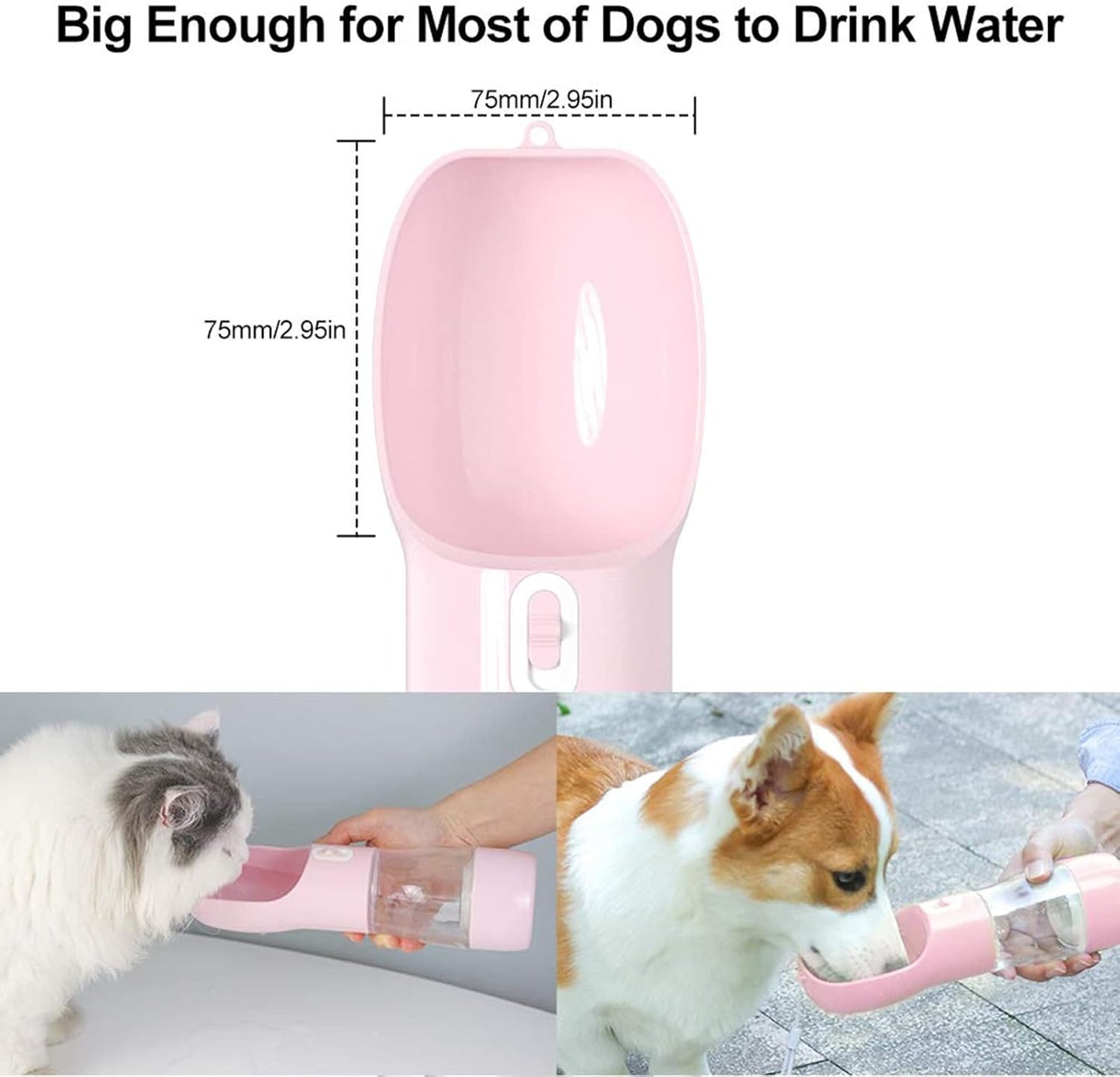 One handed operation of misthis dog travel bottle during outdoor hiking