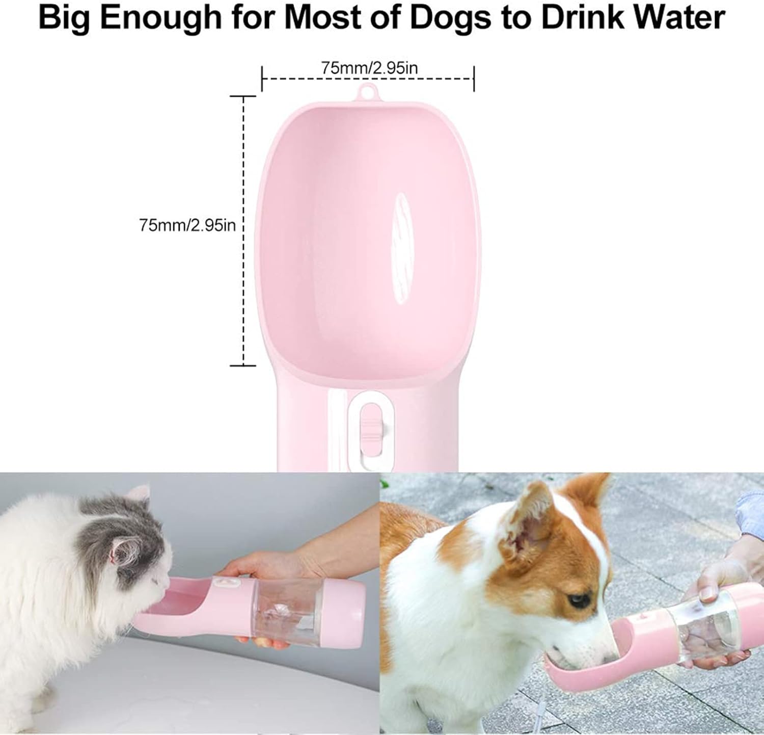One handed operation of misthis dog travel bottle during outdoor hiking
