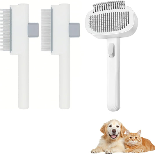 MoeSoce 3 in 1 self cleaning pet grooming kit front view
