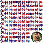 Assorted American flag pattern dog hair bows