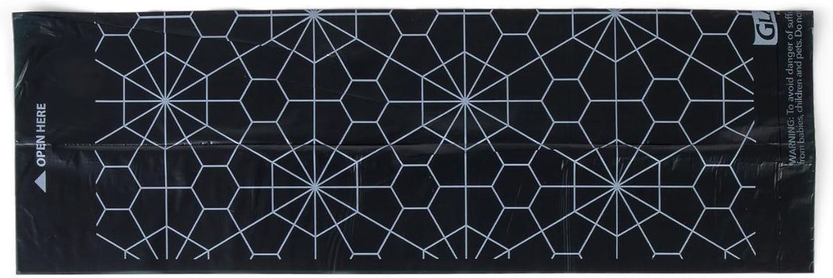 Geometric black and silver pattern pet cleanup bags for sanitation