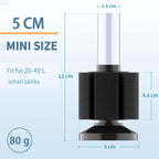 Side view of the lightweight ABS shell housing of the Pawfly aquarium air pump.