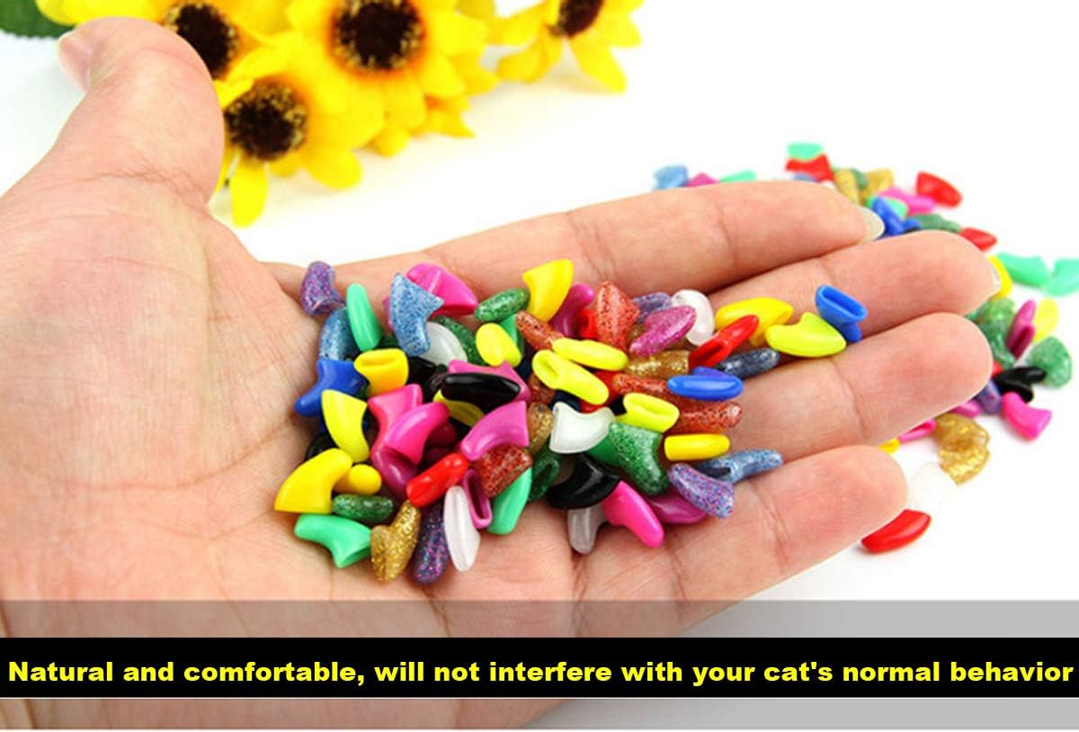 Victhy cat nail caps included adhesive tubes and tips