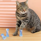 Close up view of the durable non toxic mesh material of the premium imported feline toy