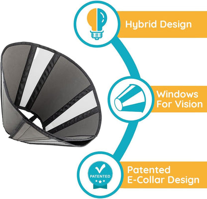 ZenCone protective collar showing integrated inner loops for everyday collar attachment