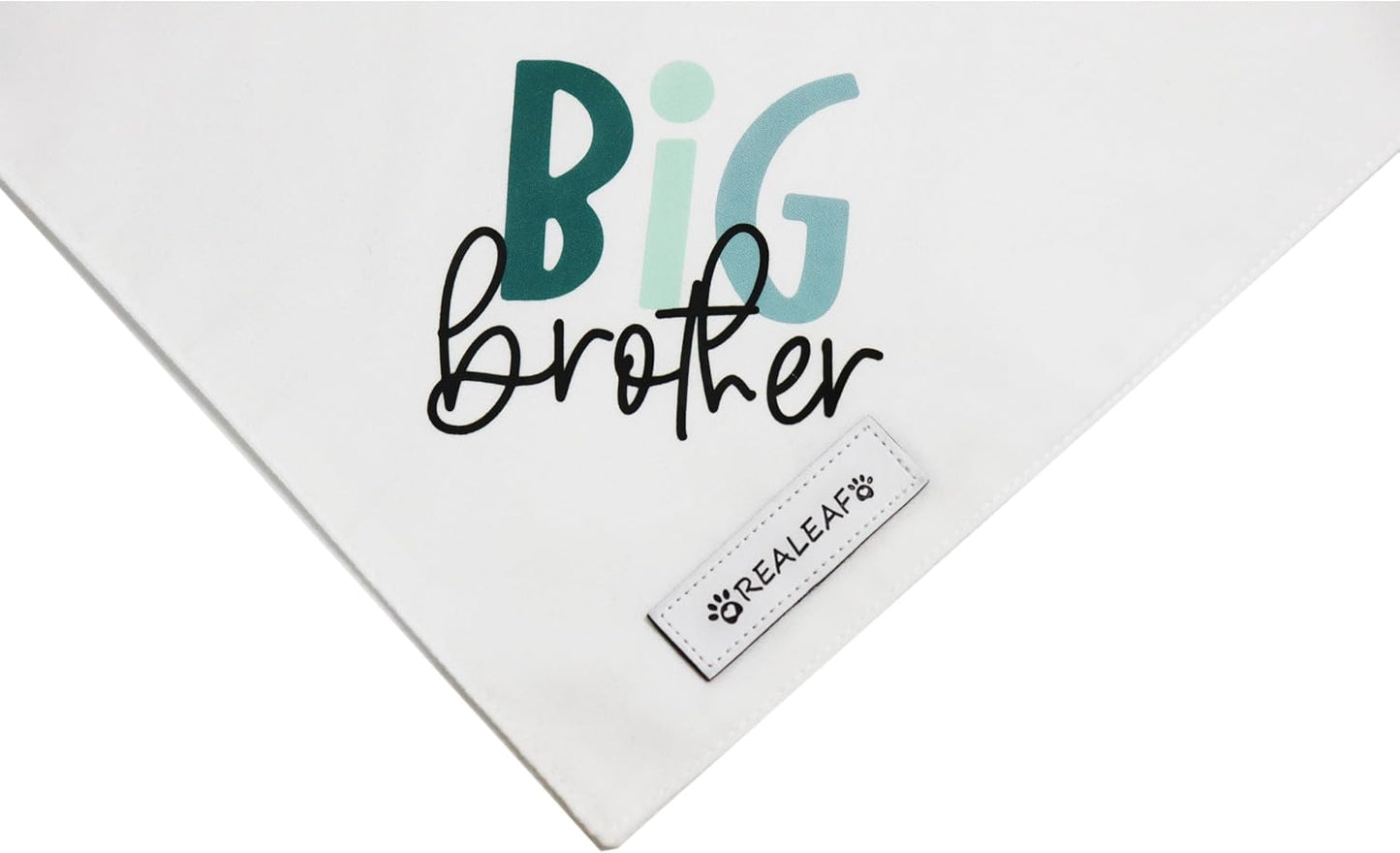 White dog bandana with Big Brother text for pregnancy announcement