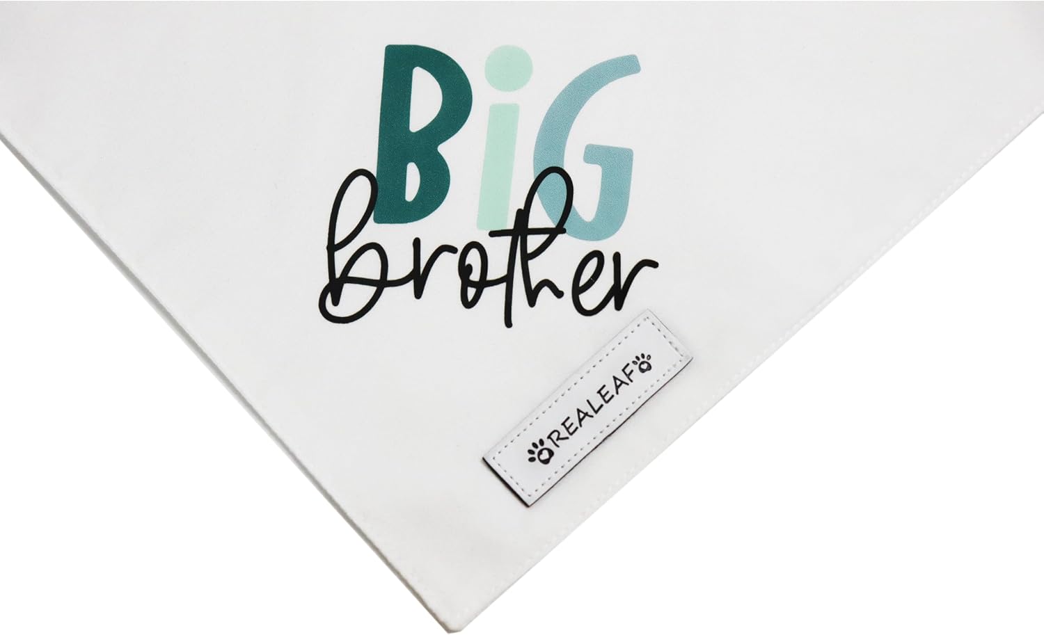 White dog bandana with Big Brother text for pregnancy announcement