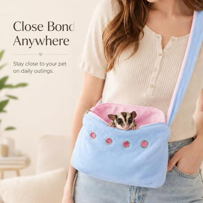Meow&Woof Sugar Glider Bonding Pouch Small Pet Carrier Bag Sling with Strap Critter Cuddler for Gliders Ferret, Rat, Hedgehog, Hamster Outdoor-Blue - Image 3