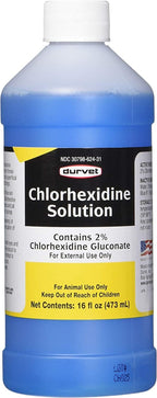 Three bottles of Durvet 2% Chlorhexidine antiseptic solution